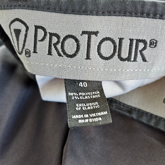 Pro Tour Golf Shorts Mens Size 40 Black Pleated Front Soft Stretch Casual - Picture 4 of 6